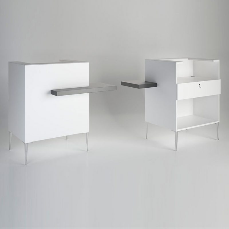 gamma bross france polaris salon emotion reception desk caisse avec socle etagere pmr 01 800x800 - Reception Desk